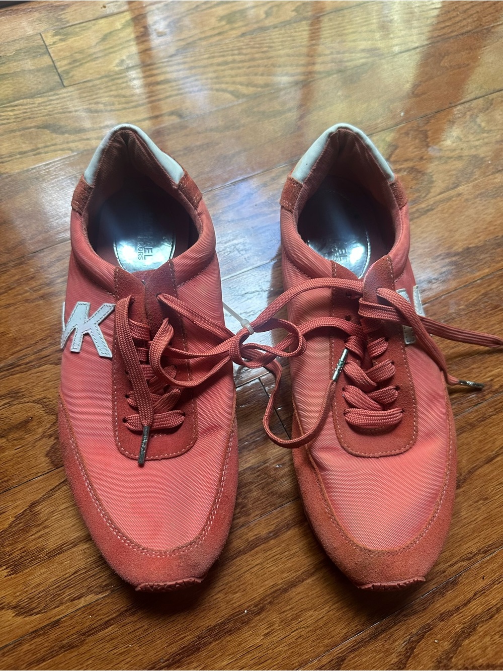 Michael Kors Rust-Tone Lace-Up Sneakers with MK Logo